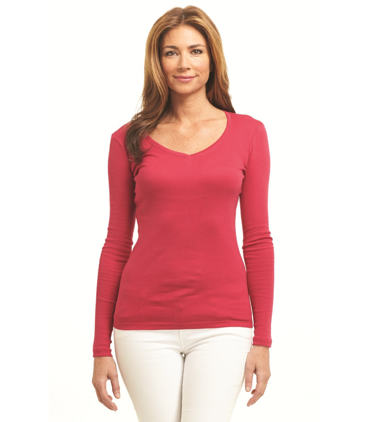 Postgrado  Women's Sonoma Goods For Life® Everyday V-Neck Long Sleeve Tee  Red Floral NWT